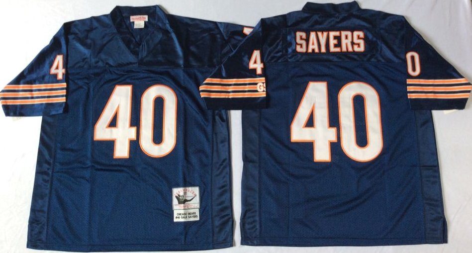 Men NFL Chicago Bears 40 Sayers blue style2 Mitchell Ness jerseys